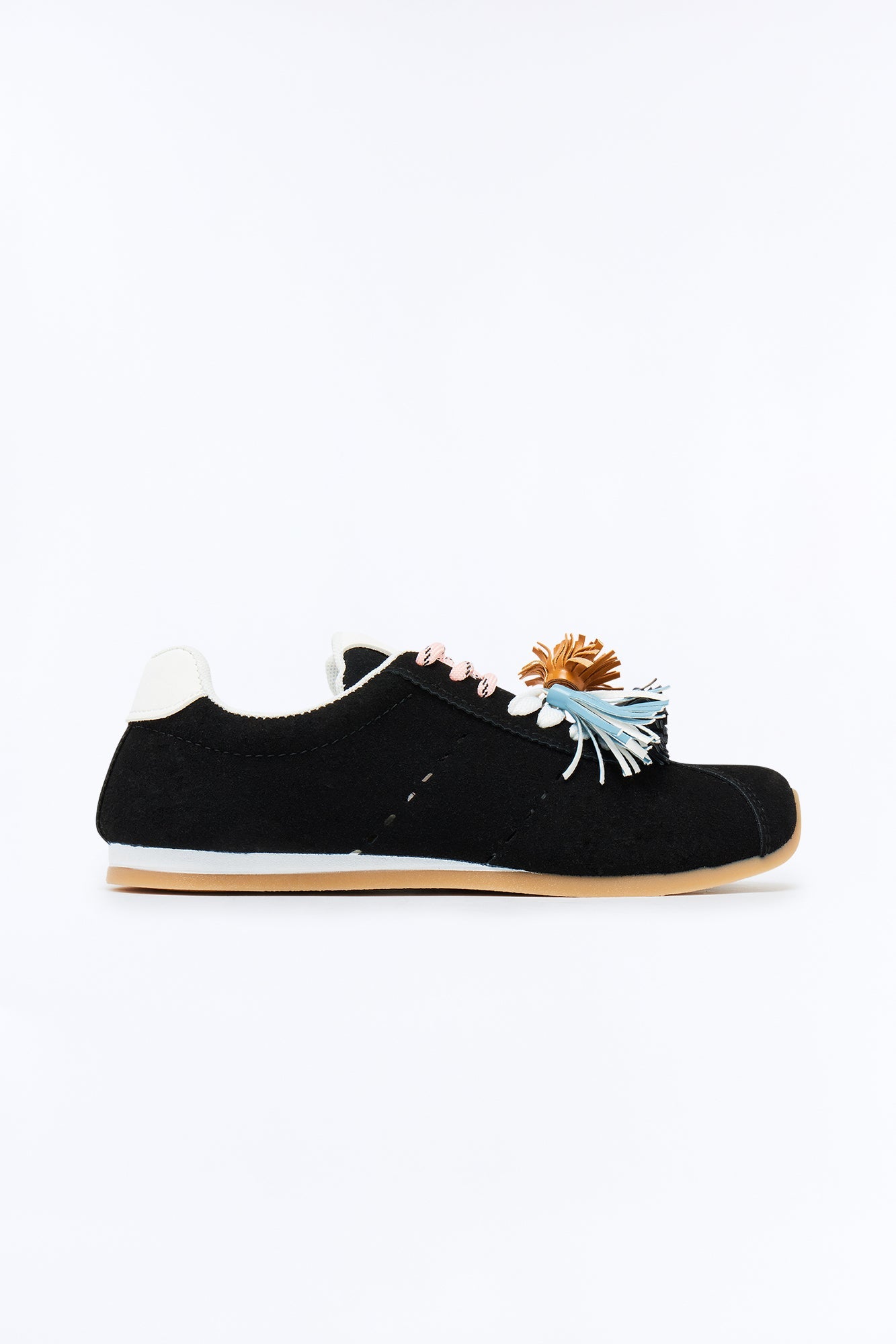 Ballpark Tassel Suede Sneakers - Black