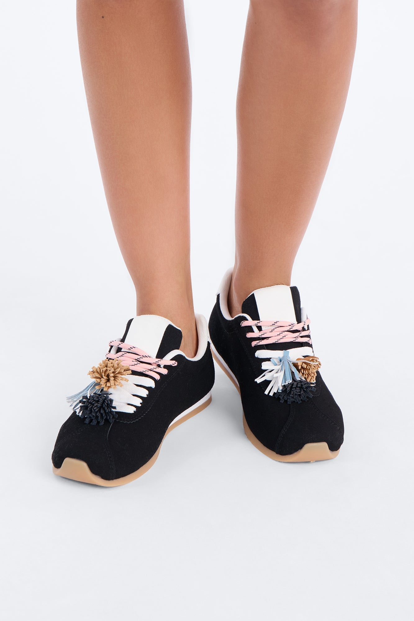 Ballpark Tassel Suede Sneakers - Black