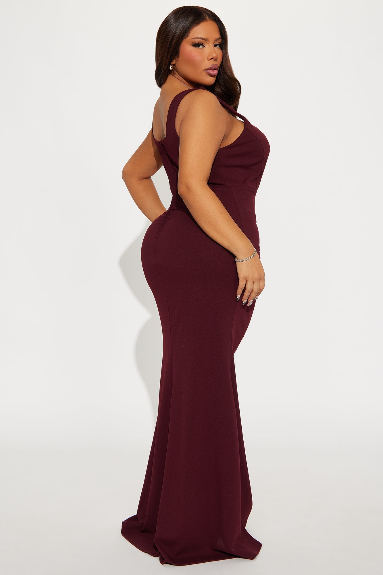 Lily Crepe Gown - Wine