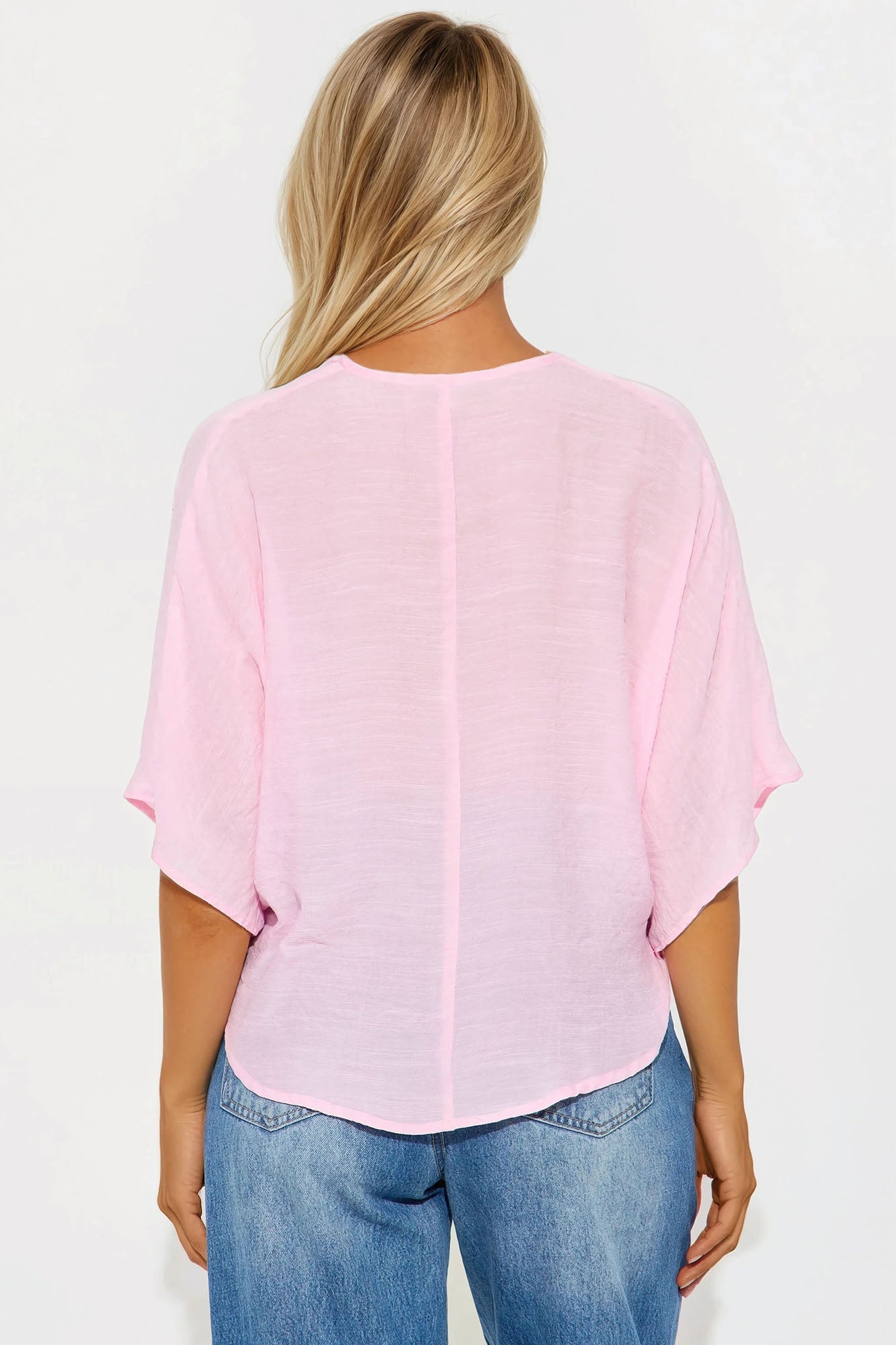 Annah Gauze Blouse Top - Pink
