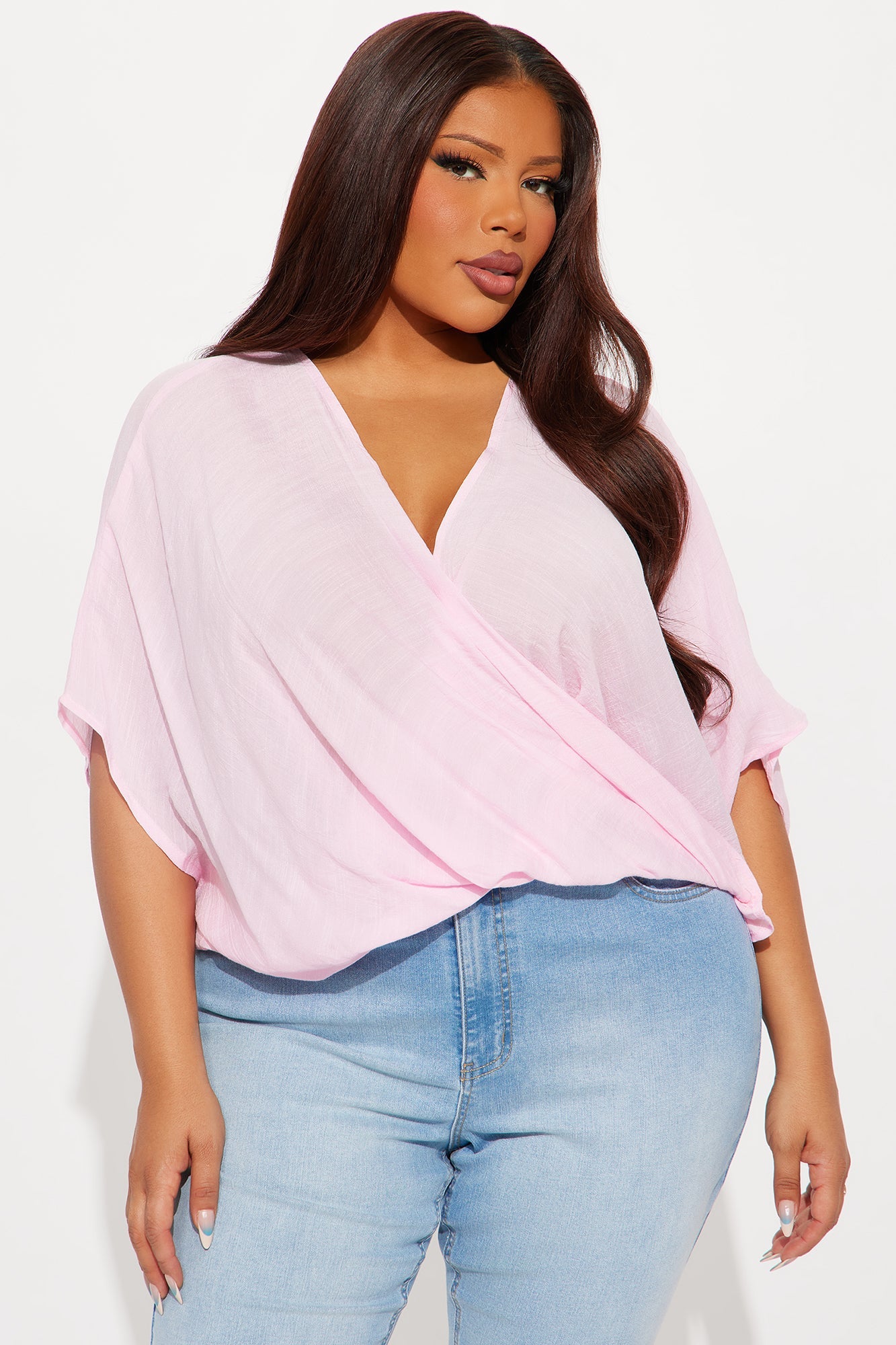 Annah Gauze Blouse Top - Pink