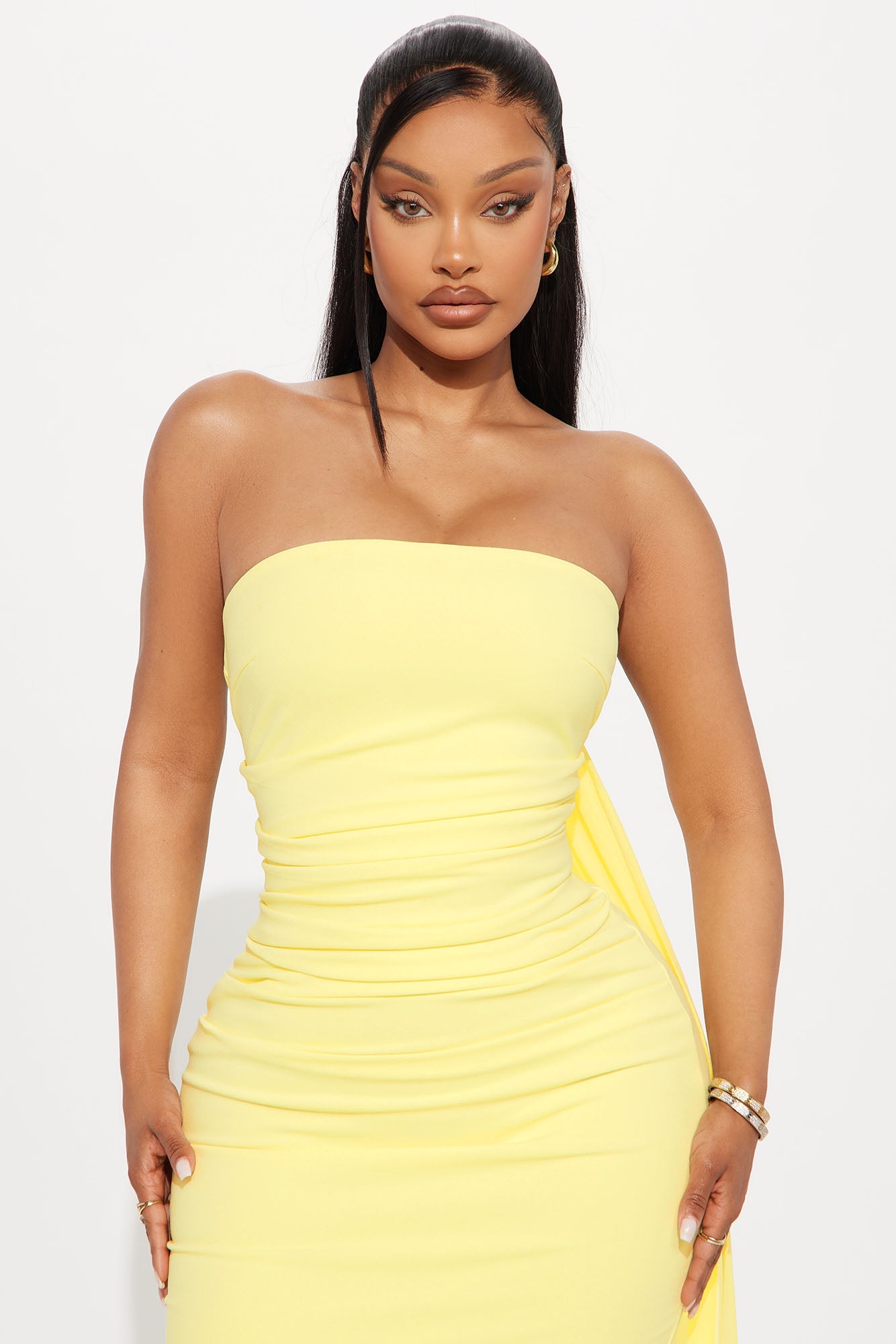 Luna Scarf Wrap Maxi Dress - Butter Yellow