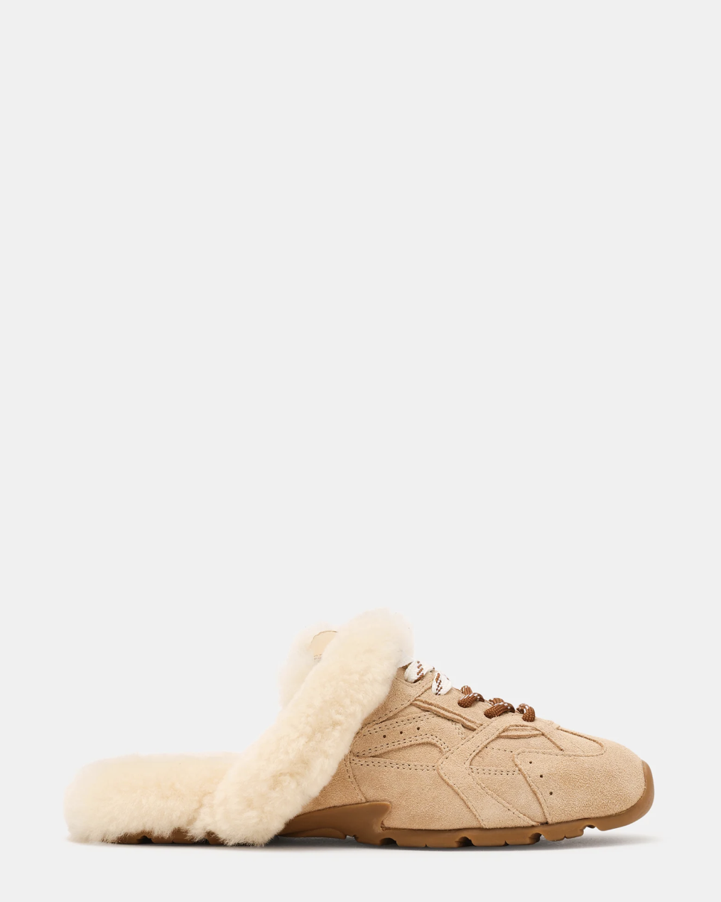 Steve Madden Aziel Faux Fur Suede Slip On Sneakers - Natural