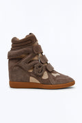 Steve Madden Mavis Suede Wedge Sneakers - Taupe